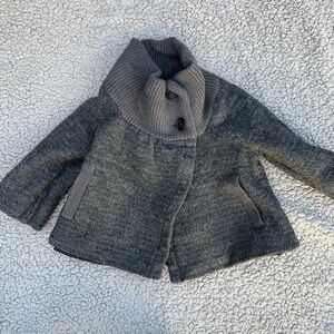 Club Monaco Cropped Wool Cocoon Jacket with Shawl Collar